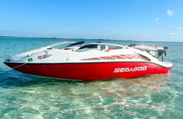 5-Hour Guided Jetboat Tour to Secret Beach, San Pedro, Belize.