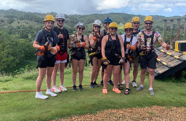Zip line with 7 waterfall