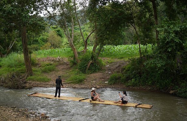 Embarking bamboo rafting throughout Mae Wang River beauty