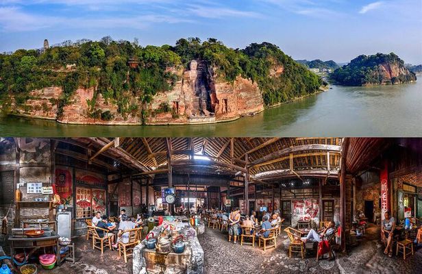 Leshan Buddha + Panda Base or Old Tea House Private Day Tour