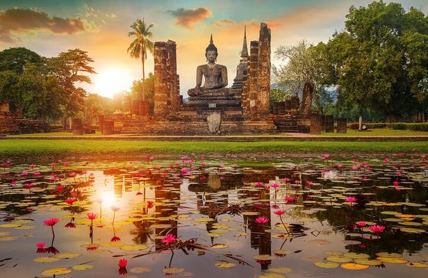 Ayutthaya Glittering Sunset, Boat Ride, Noted Sight, Local Market