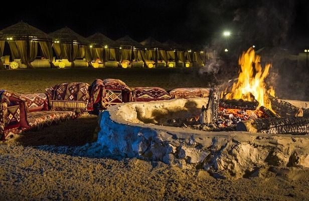 Full-Day DesertSafari with Camel Ride,InlandSea & BBQ Desert Camp