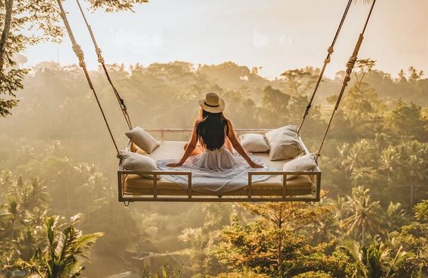 Private Tour Ubud: Swing at Rice Field with Temple and Waterfall