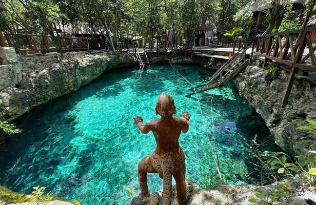 Cenote Zemway & Cenote Zacil with Lagoon from Playa del Carmen
