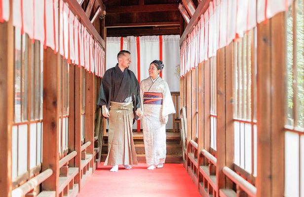 Kimono Photo Session Experience Japanese Culture Inside a Shrine