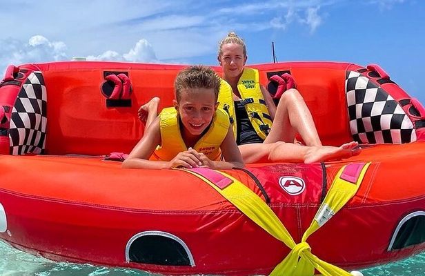 Tubing on grace bay beach Turks and caicos islands