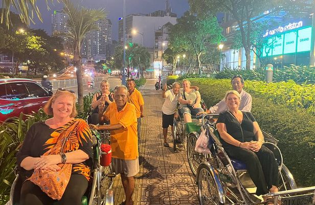 Private Street Food Discovery by Cyclo at Night in Ho Chi Minh
