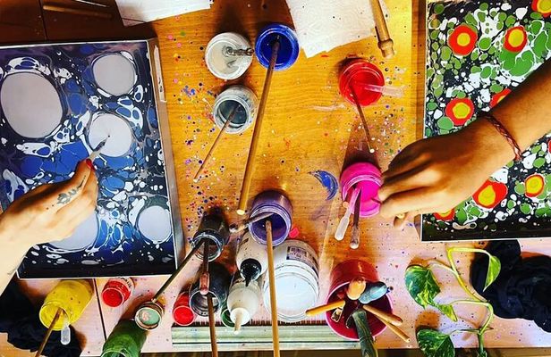 Private Paper Marbling Turkish Art Ebru Class At Locals Home