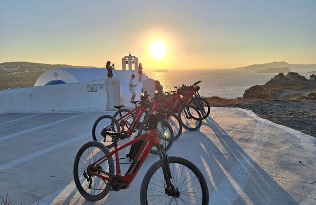Santorini e-bike sunset tour experience