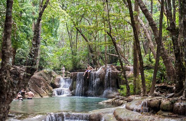 Erawan Waterfalls and Bridge Over River Kwai Tour from Bangkok