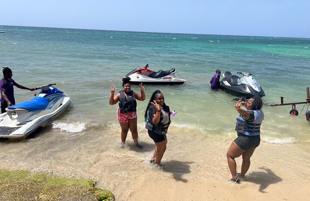 Montego Bay Jetski and Bamboo River Rafting Private Tour
