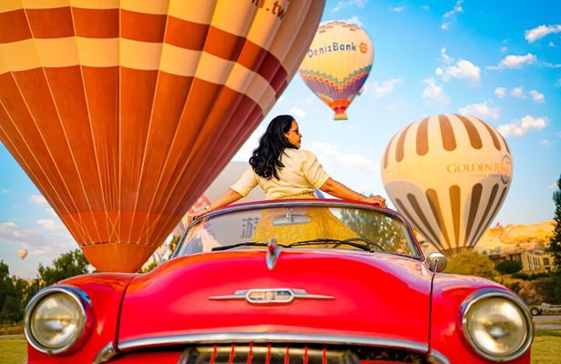 Private Vintage Car Tour in Cappadocia with Balloon View