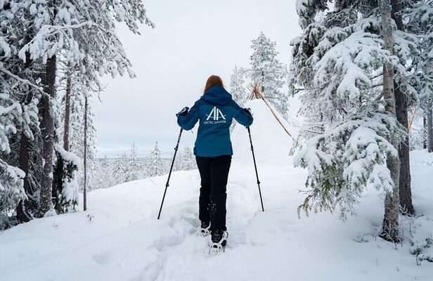 Snowshoeing in Snowy Forest with Local Guide