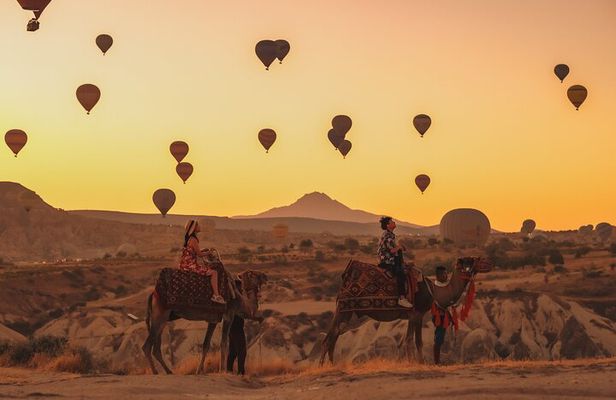 Camel Ride Through Cappadocia's Fairy Chimneys With Balloon view