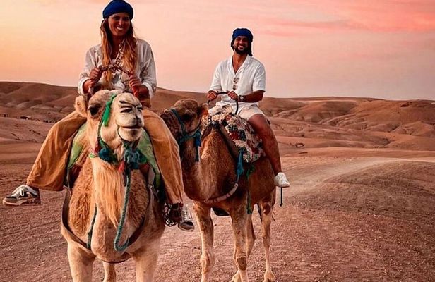 Sunset & Camel Ride & Dinner in Desert Agafay Marrakech
