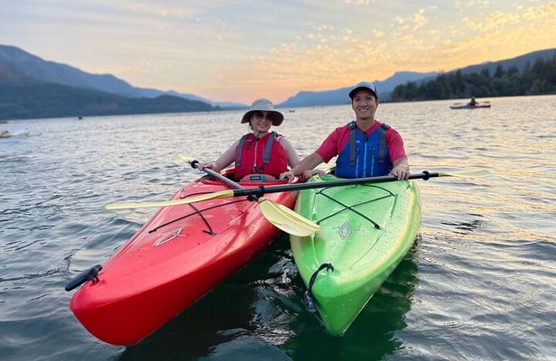 Sunset Kayaking in the Columbia River Gorge