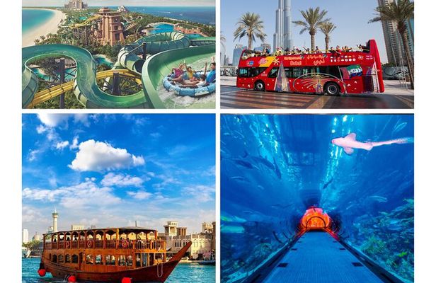 City Sightseeing Dubai HOHO Bus Tour, Dhow Cruise & Aquaventure