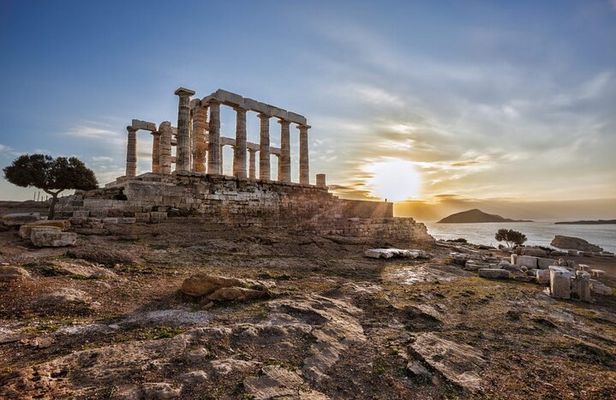 Half day Cape Sounion Sunset Views at the Poseidon Temple Tesla