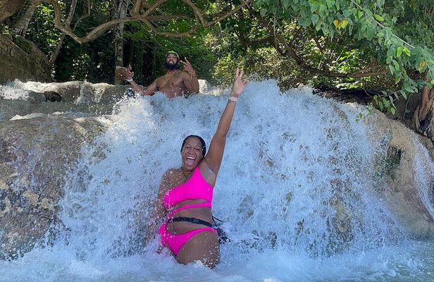 Dunn's River Falls and Bamboo Rafting with limestone foot massage
