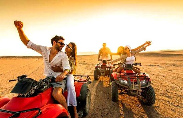 Marrakesh: Agafay Desert Sunset Quad Bike tour & Diner Show
