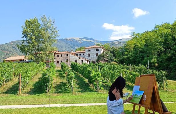 Painting session in the vineyard and Prosecco DOCG tasting