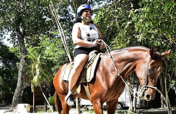 ATV Adventure and Horseback Ride with Ziplines, Cenote from Tulum
