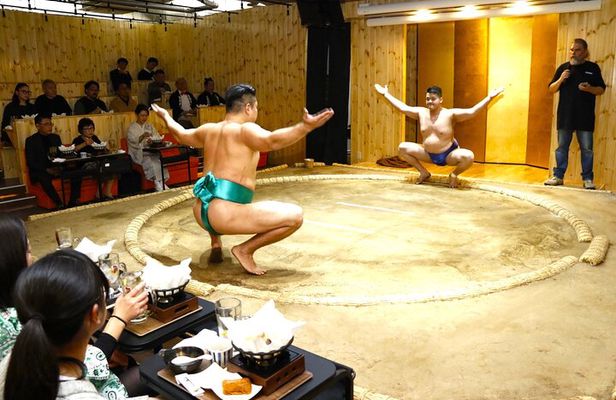 Tokyo Sumo Entertainment Show with Chicken Hot Pot and Photo