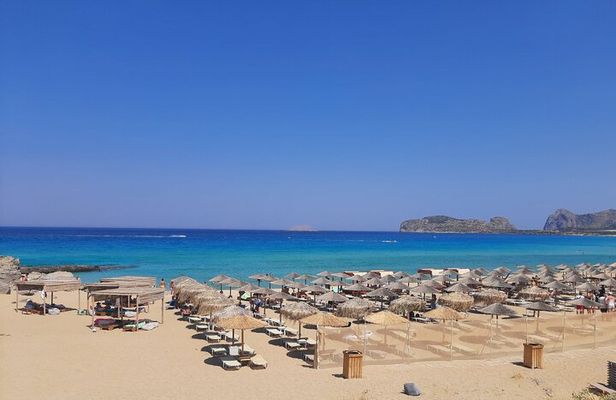 Falasarna Beach Private Jeep Tour with sunbeds & lunch