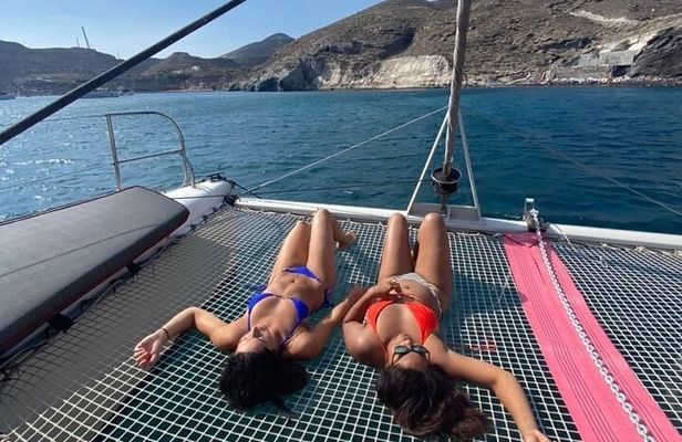 Santorini Catamaran Cruise – 5-Hour Private Sailing Experience