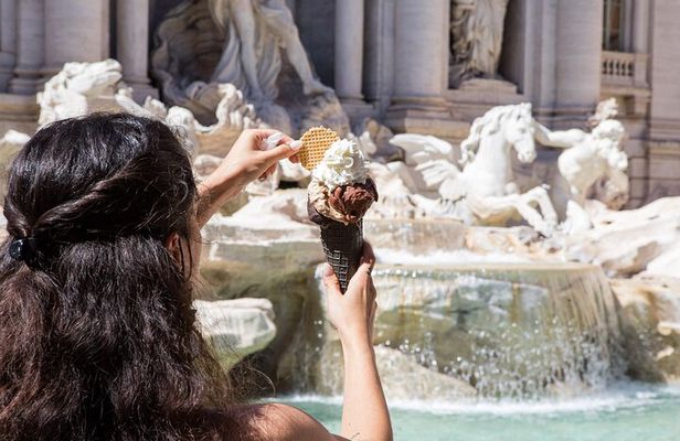 Trevi Fountain District Underground Domus Tour and Gelato