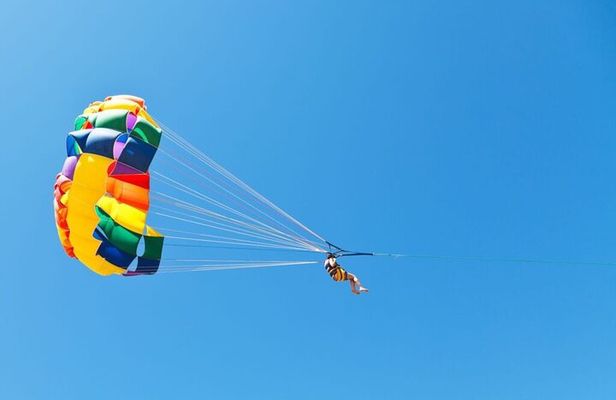 Parasailing Activity on Rethymno Beach, Crete