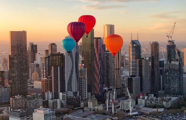 Melbourne City Sunrise Hot Air Balloon Flight with GoPro Photos