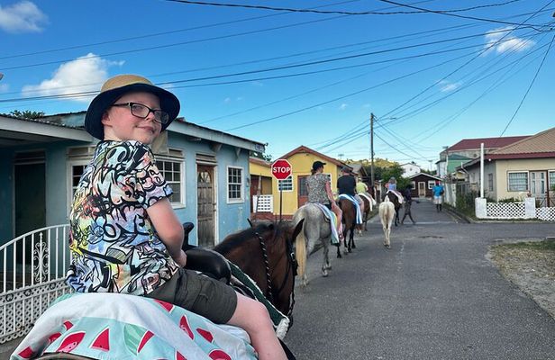 Gros Islet Village Horseback Riding run with Dore's riding Stable