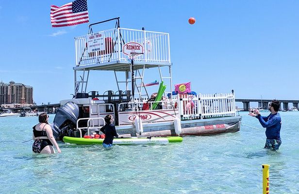 Most POPULAR UNIQUE way to enjoy Crab Island. Best in Destin.