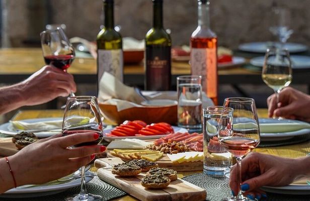 Wine and food tasting in the traditional winery