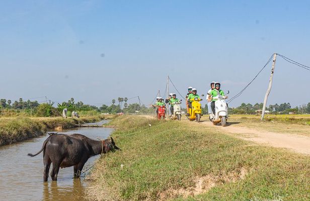 Phnom Penh Silk Island Haft Day Vespa Tour
