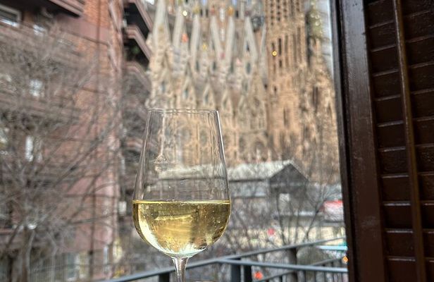 Wine tasting with a view of the Sagrada Familia