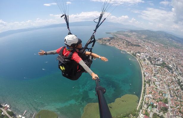 Paragliding Above Lake Ohrid in North Macedonia