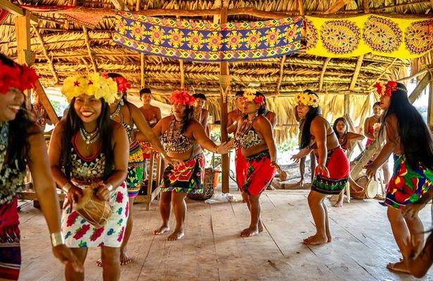 Panama City Visit an Indian town Embera and waterfall with lunch