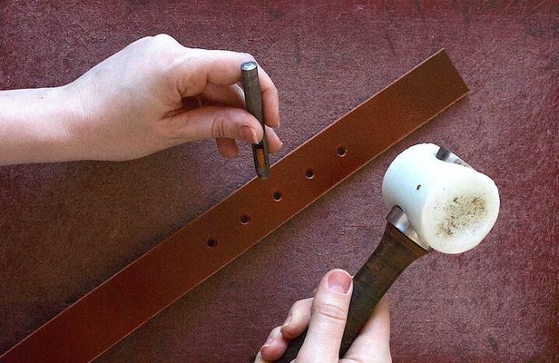 Leather belt making workshop
