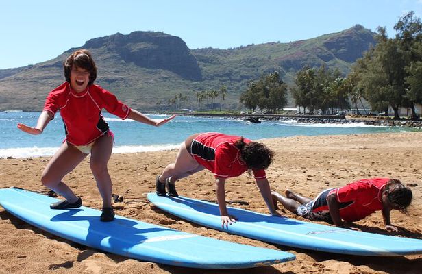 Group Surf Lesson at Kalapaki Beach