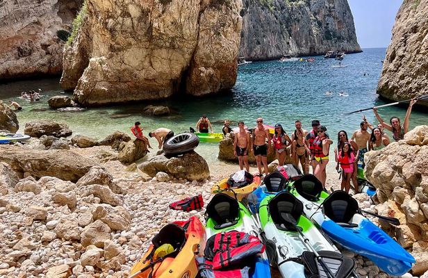 Kayak Javea Guided Cala Granadella, llop marí cave, cala en caló