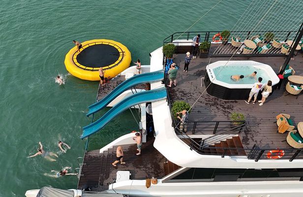 The Halong Catamaran Cruise Luxury Day Tour with Water Slide