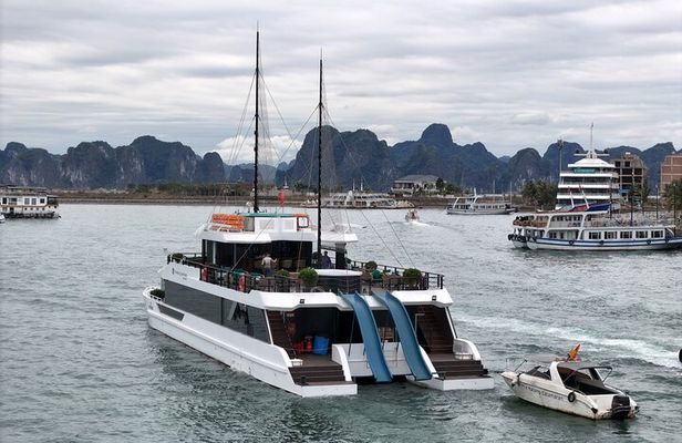 THE HALONG CATAMARAN - Premium Day Cruise on Bay with Water Slide