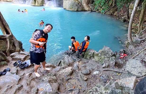 Floating and Railway Markets and Erawan Waterfall (Group Tour)