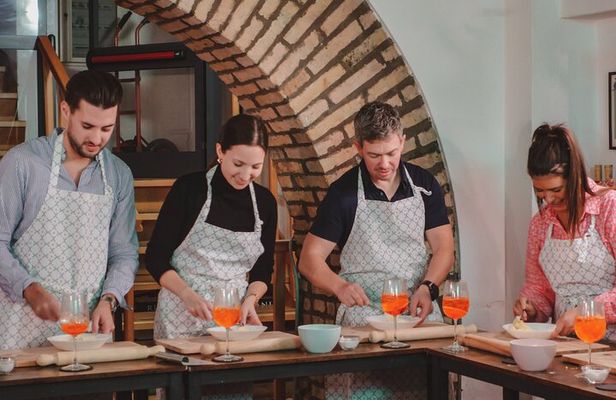Pasta Cooking Class Near the Colosseum with 3 Spritz Cocktails
