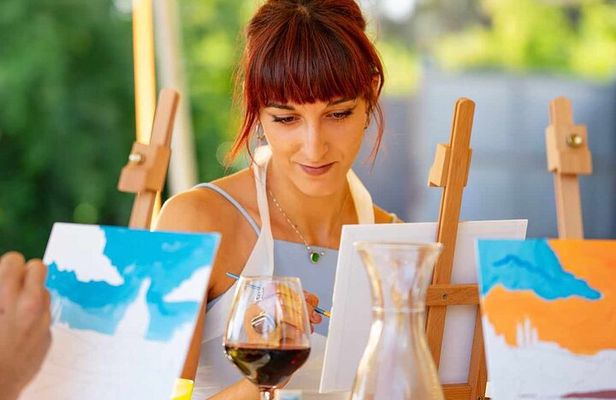 Paint And Drink Florentine Hills Art at La Birr'aia in Marignolle
