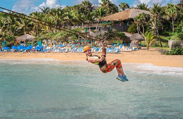 Coconut Cove Private Beach and Over The Ocean Zipline Adventure