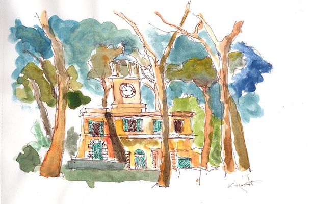 Sketching in Rome Villa Borghese Private lesson with Guido