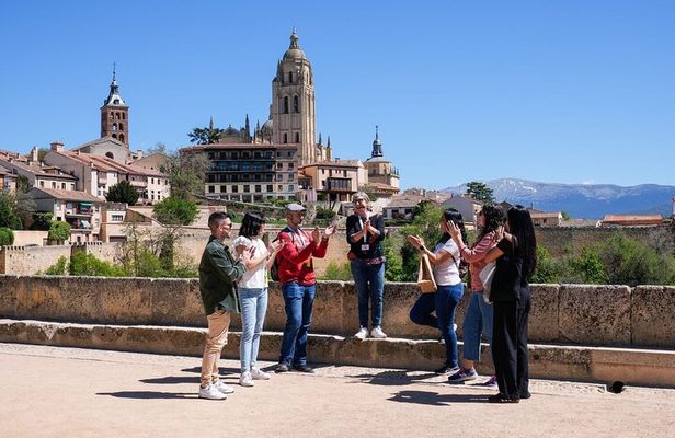 Avila with Walls and Segovia with Alcazar from Madrid